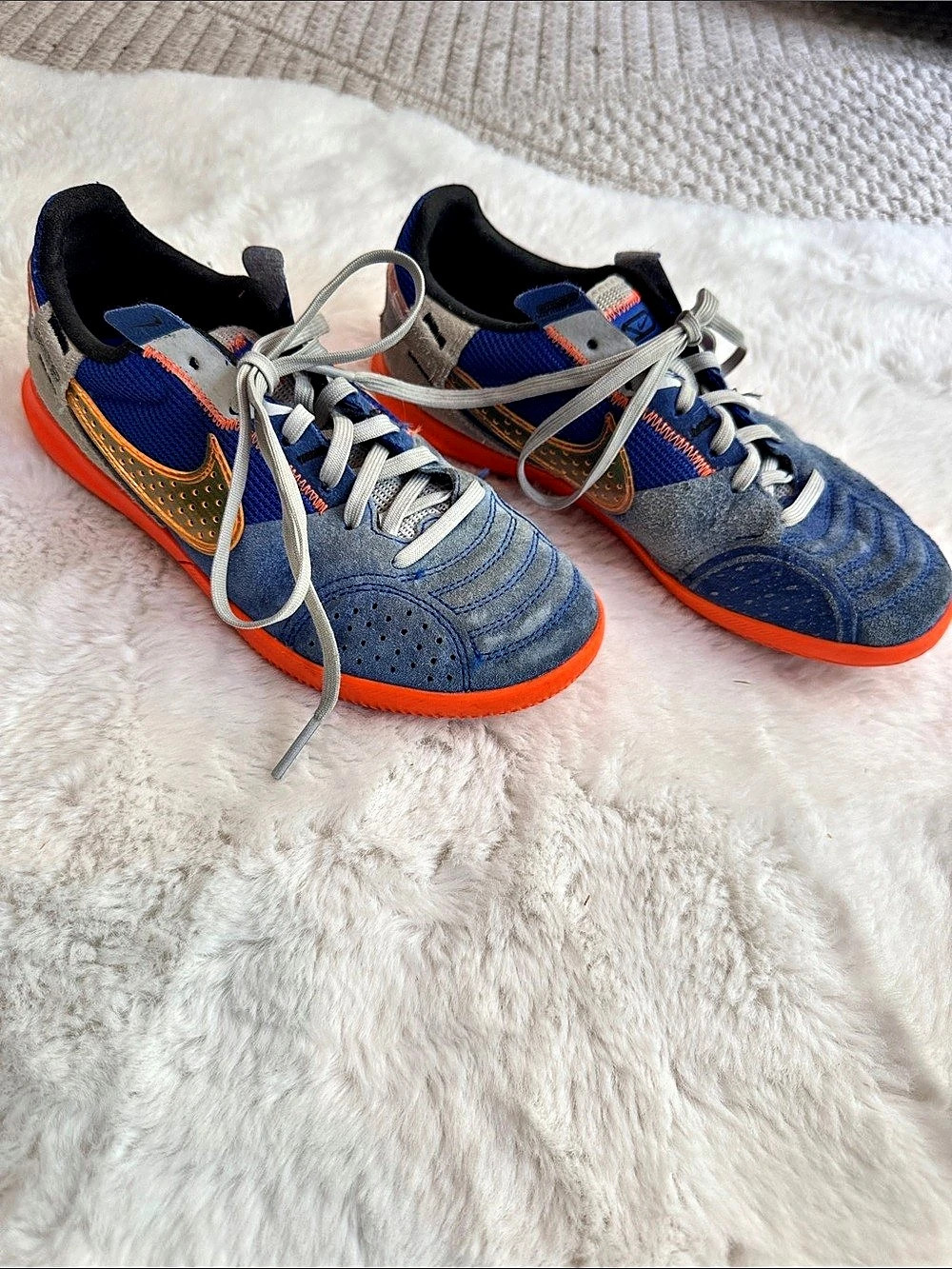 Nike Streetgato indoor soccer Kids Sneakers Blue & Orange US 4Y